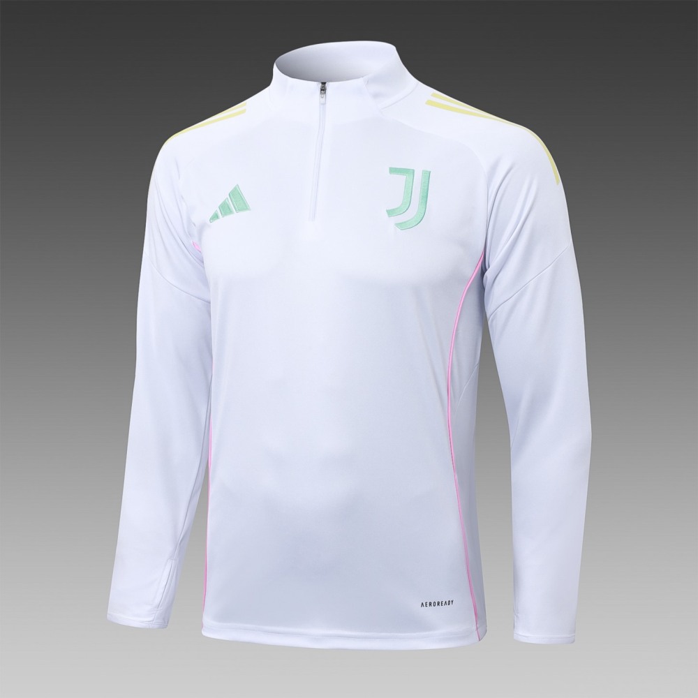 202526 Juventus white-black Long-sleeved half-pull training kit Football team kit