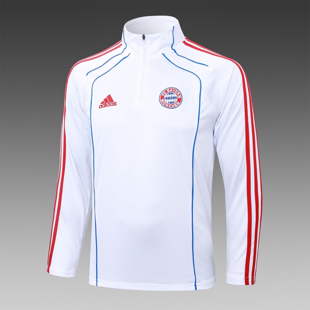 202526 Bayern Munich white Long-sleeved half-pull training kit Football team kit