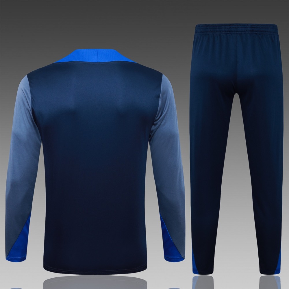 202526 Paris royal blue Long-sleeved half-pull training kit Football team kit