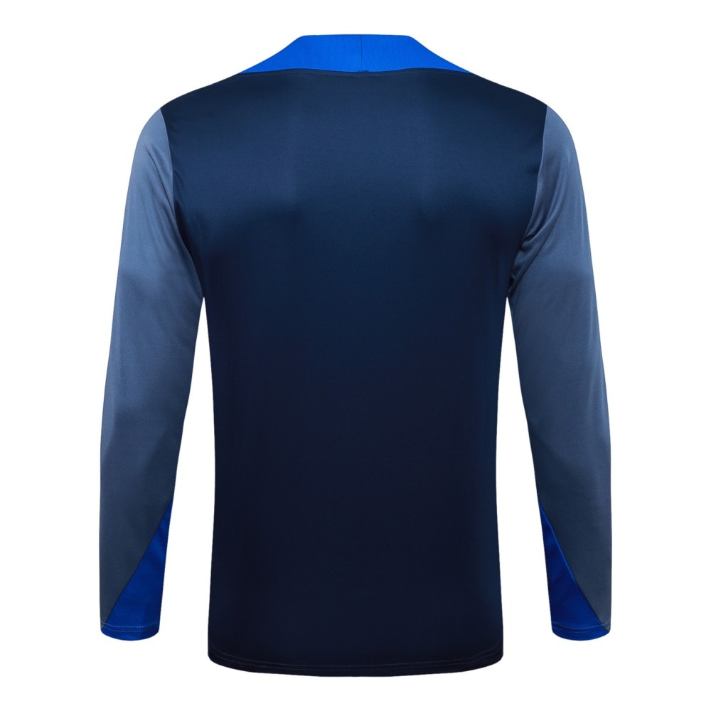202526 Paris royal blue Long-sleeved half-pull training kit Football team kit