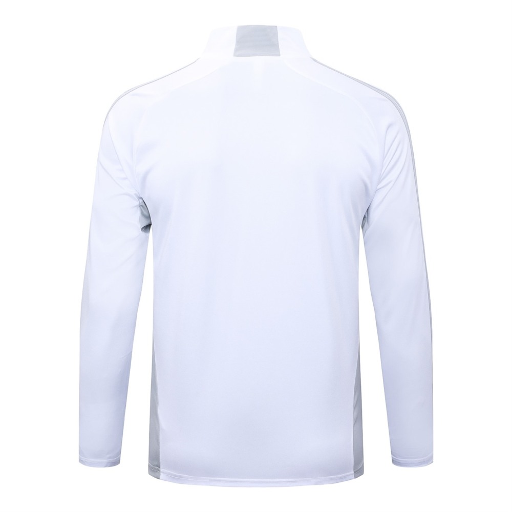 202526 Real Madrid off-white gray Long-sleeved half-pull training kit Football team kit