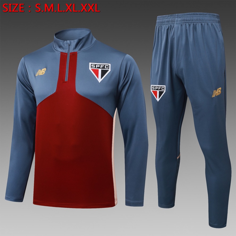 202526 Sao Paulo maroon Long-sleeved half-pull training kit Football team kit
