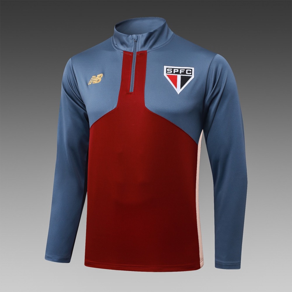 202526 Sao Paulo maroon Long-sleeved half-pull training kit Football team kit