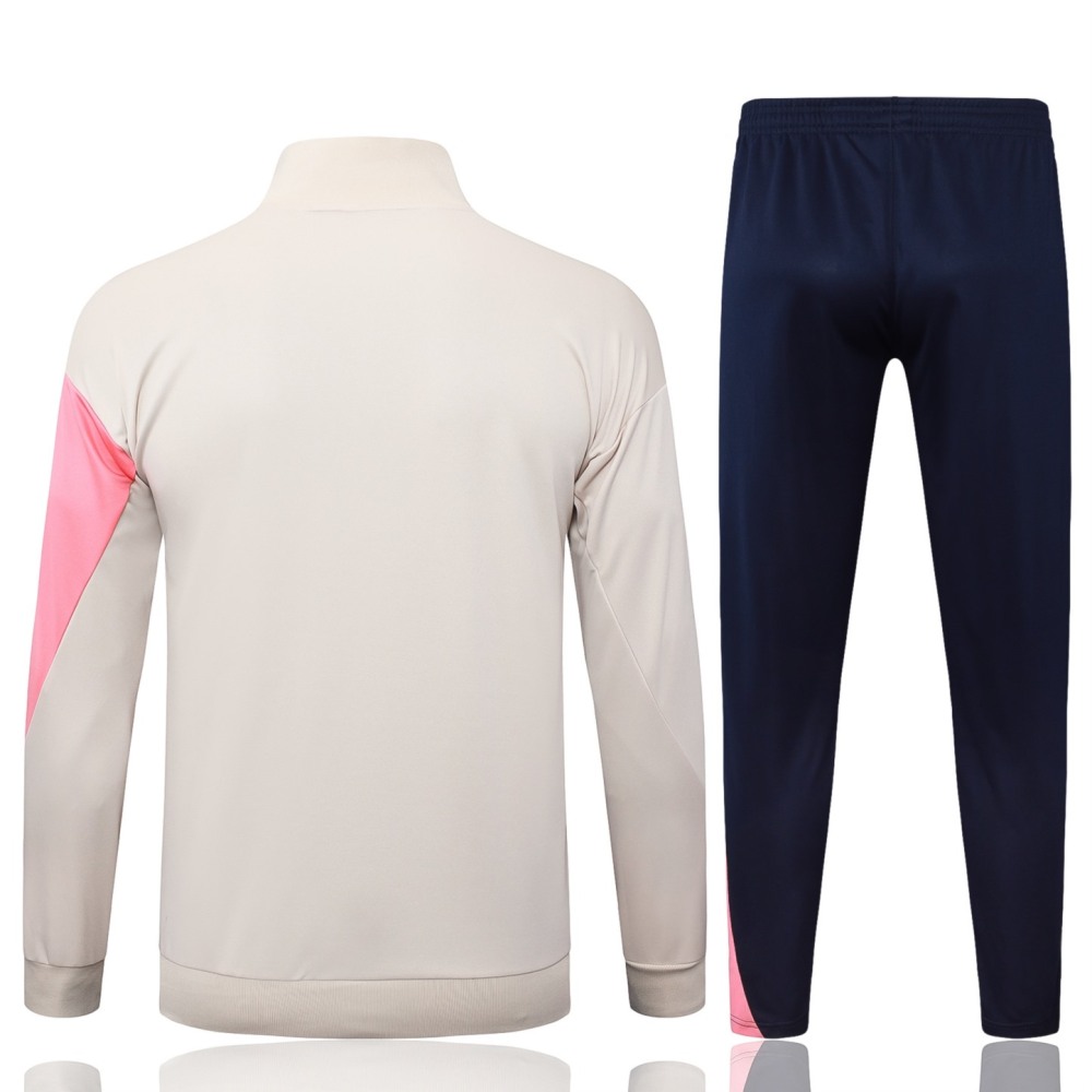 2024/25 Barcelona beige Jacket Training Suit Set Football Team Shirt Sports Fashion