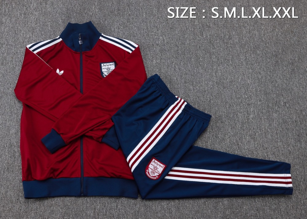 2025/26 Arsenal maroon Jacket Training Suit Set Football Team Shirt Sports Fashion