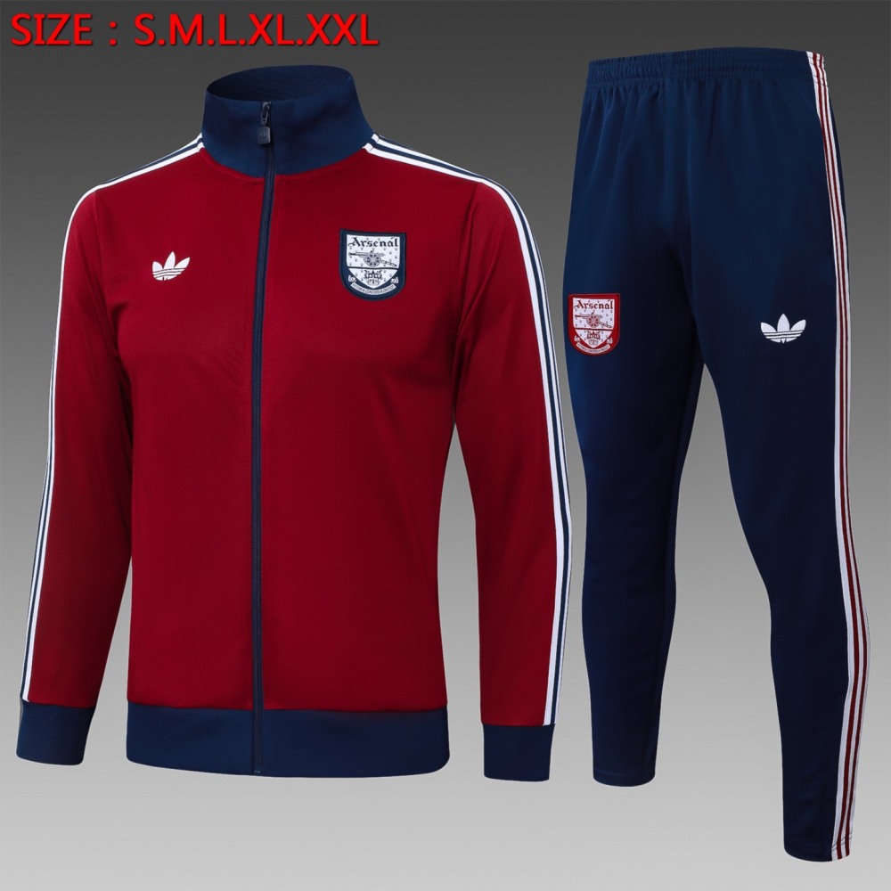 2025/26 Arsenal maroon Jacket Training Suit Set Football Team Shirt Sports Fashion