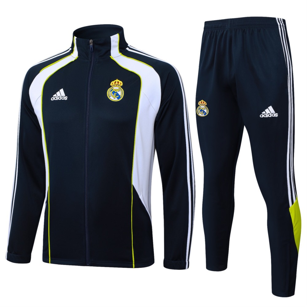 2025/26 Real Madrid cyan Jacket Training Suit Set Football Team Shirt Sports Fashion