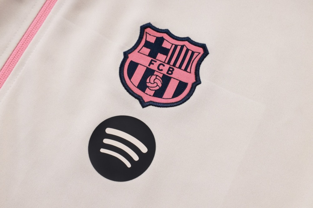 2025/26 Barcelona beige Jacket Training Suit Set Football Team Shirt Sports Fashion