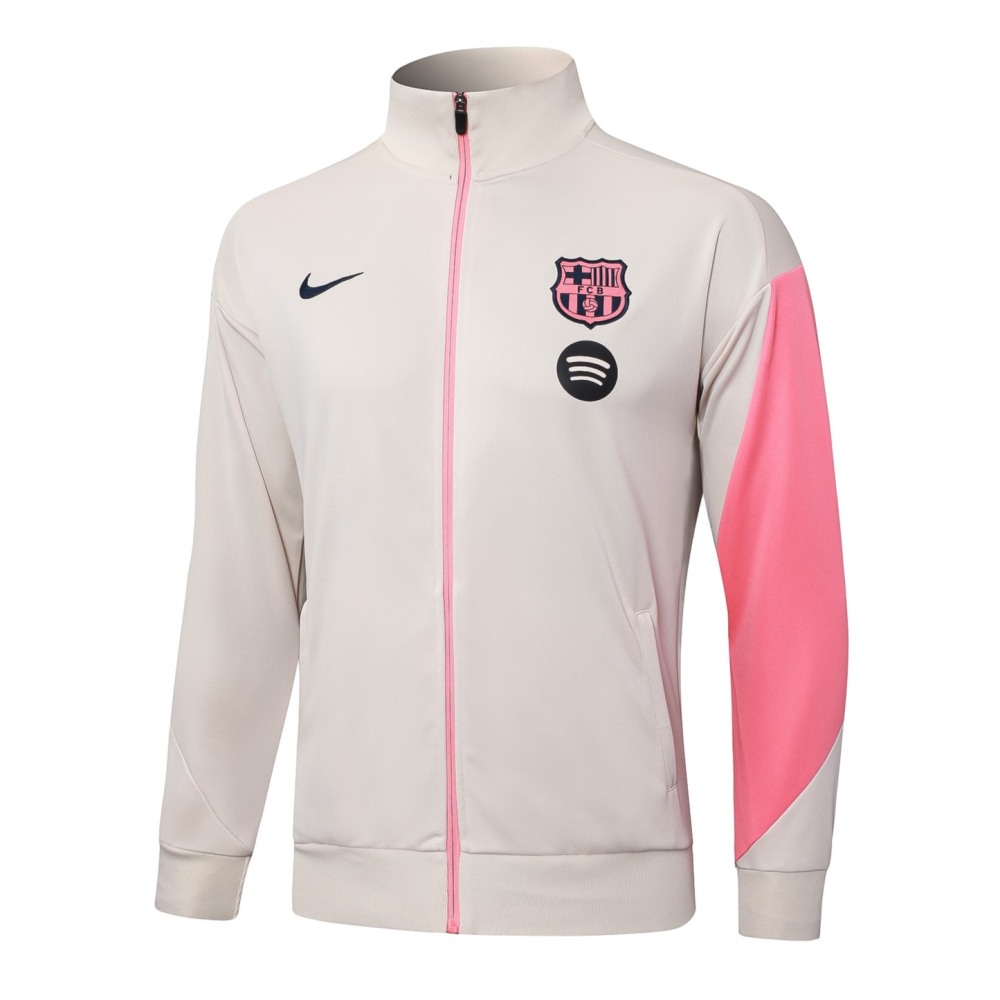 2025/26 Barcelona beige Jacket Training Suit Set Football Team Shirt Sports Fashion
