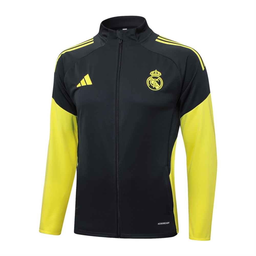 2025/26 Real Madrid dark gray Jacket Training Suit Set Football Team Shirt Sports Fashion