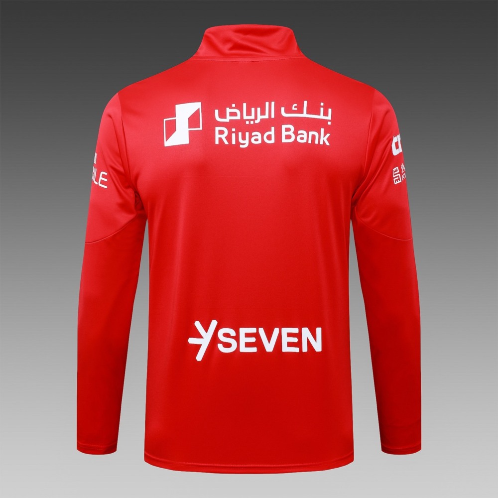 202526 AI Hilal Riyadh Red Long-sleeved half-pull training kit Football team kit