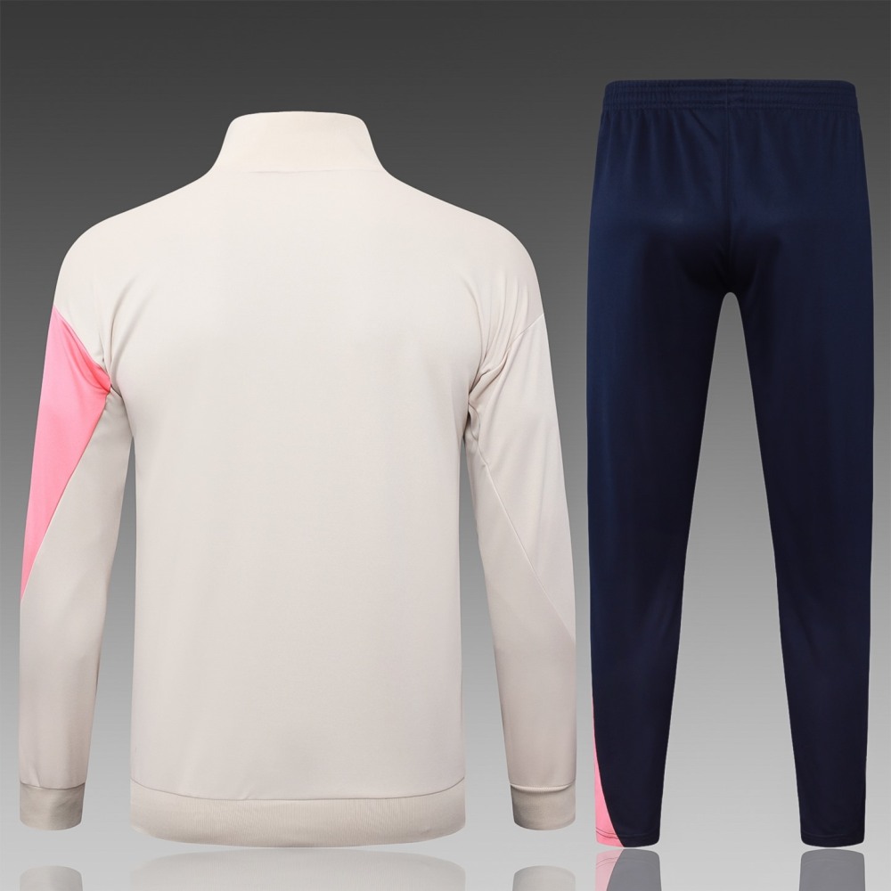 2025/26 Barcelona beige Jacket Training Suit Set Football Team Shirt Sports Fashion