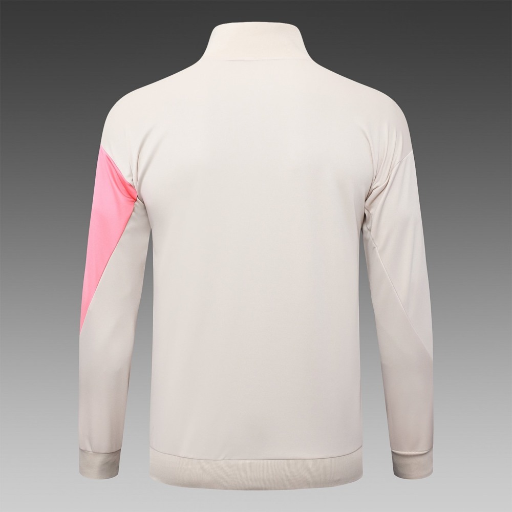 2024/25 Barcelona beige Jacket Training Suit Set Football Team Shirt Sports Fashion