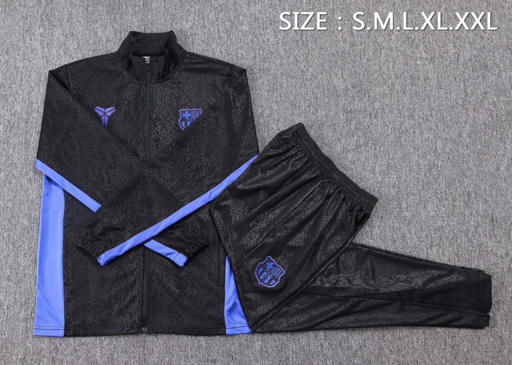 2025/26 Barcelona black Jacket Training Suit Set Football Team Shirt Sports Fashion