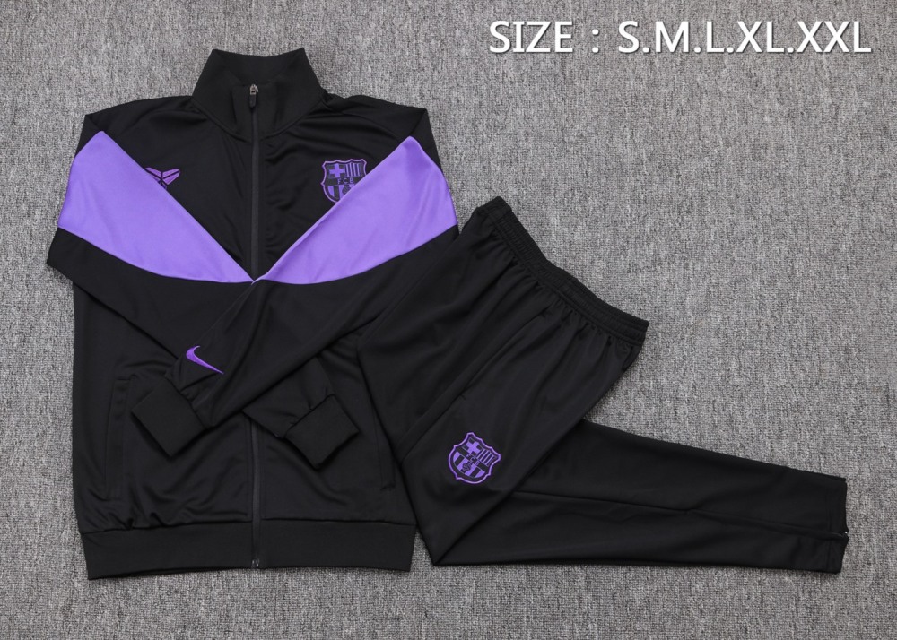 2025/26 Barcelona Purple Jacket Training Suit Set Football Team Shirt Sports Fashion