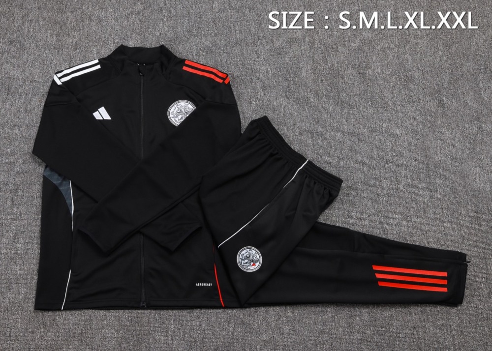 2025/26 Ajax black Jacket Training Suit Set Football Team Shirt Sports Fashion