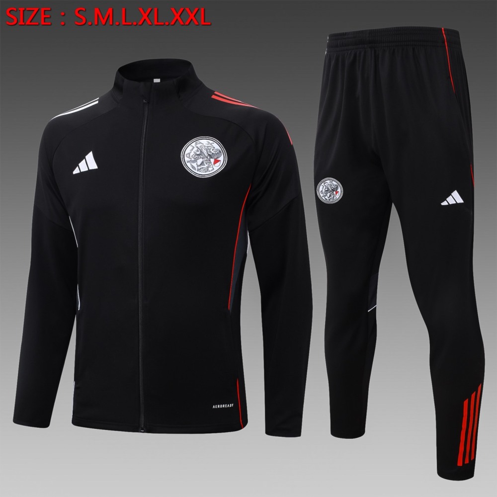 2025/26 Ajax black Jacket Training Suit Set Football Team Shirt Sports Fashion