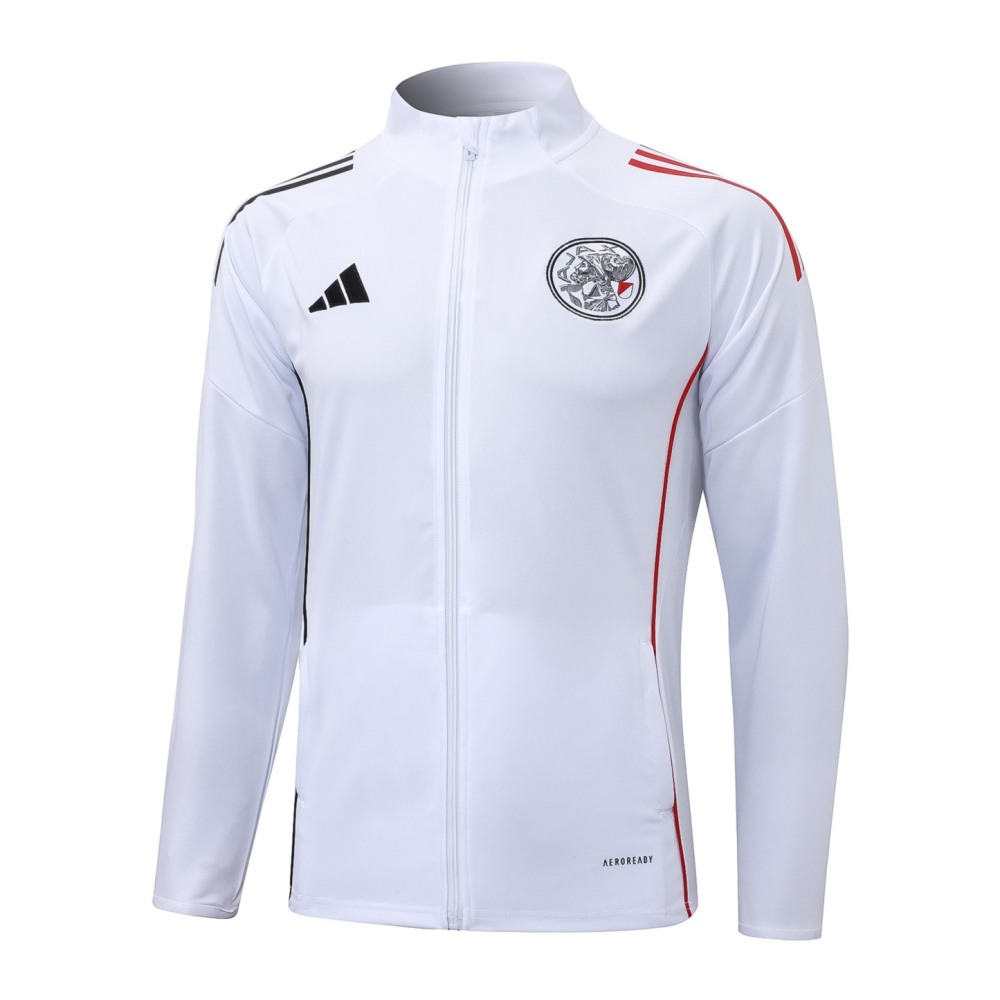 2025/26 Ajax White Jacket Training Suit Set Football Team Shirt Sports Fashion