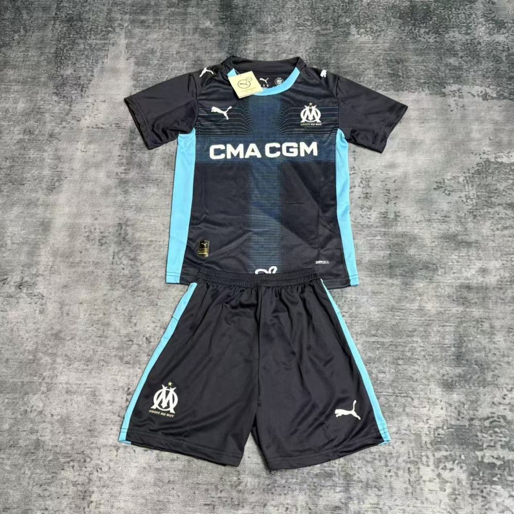 2025/26 Marseille Away jersey kids Kits size: 16-28