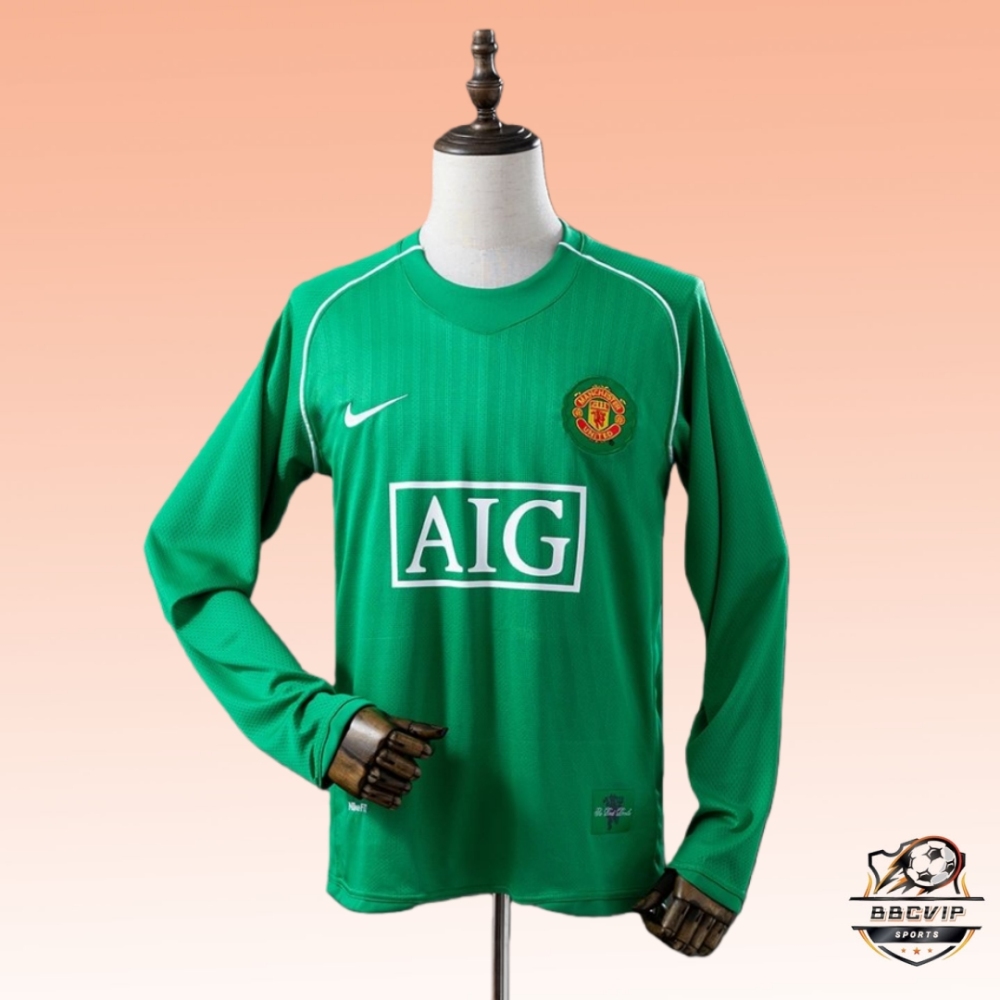 Retro Manchester United 2007/08 Green Goalkeeper jersey Fan Version