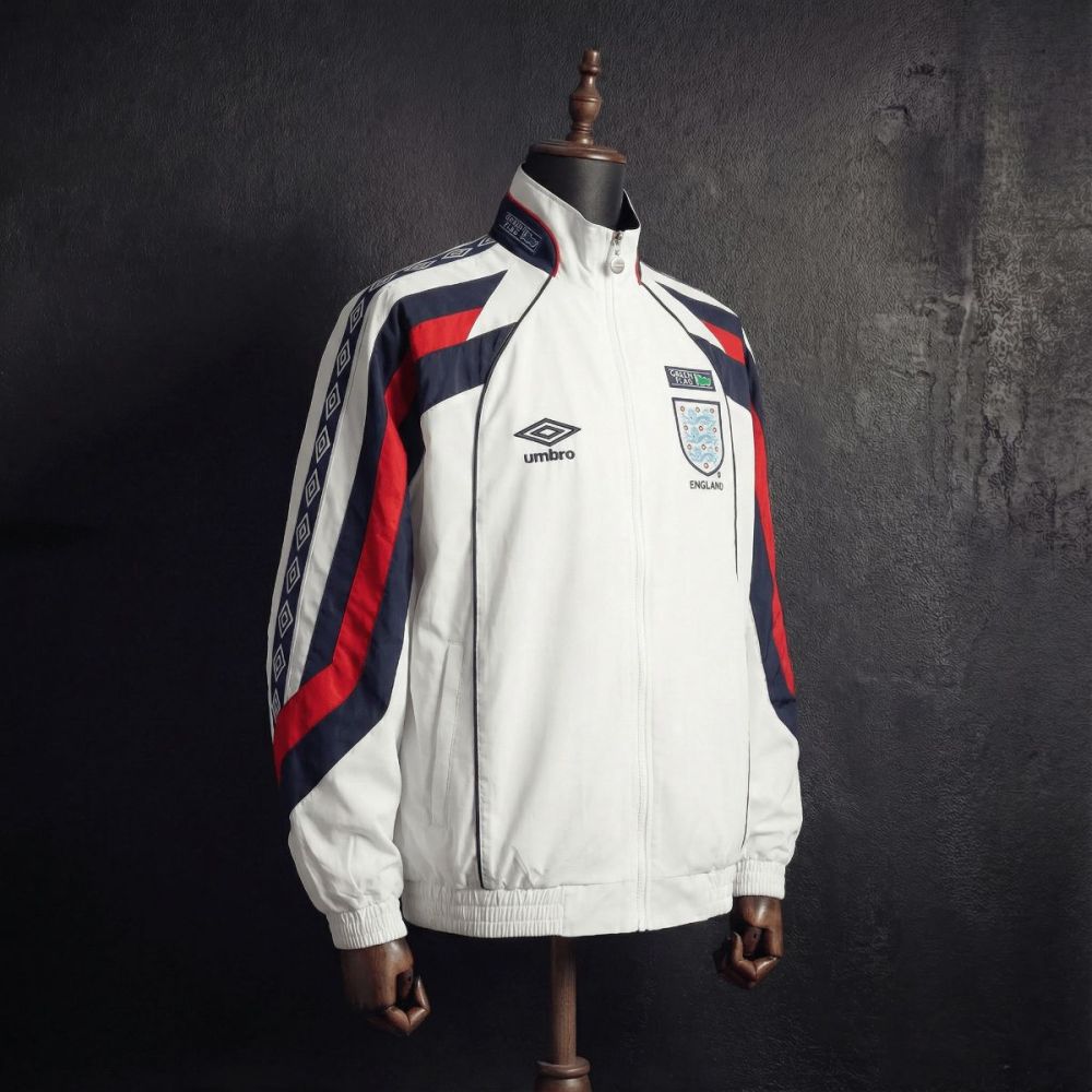 1998 Vintage Style England White Windbreaker Sport Unifom jersey Sport Unifom