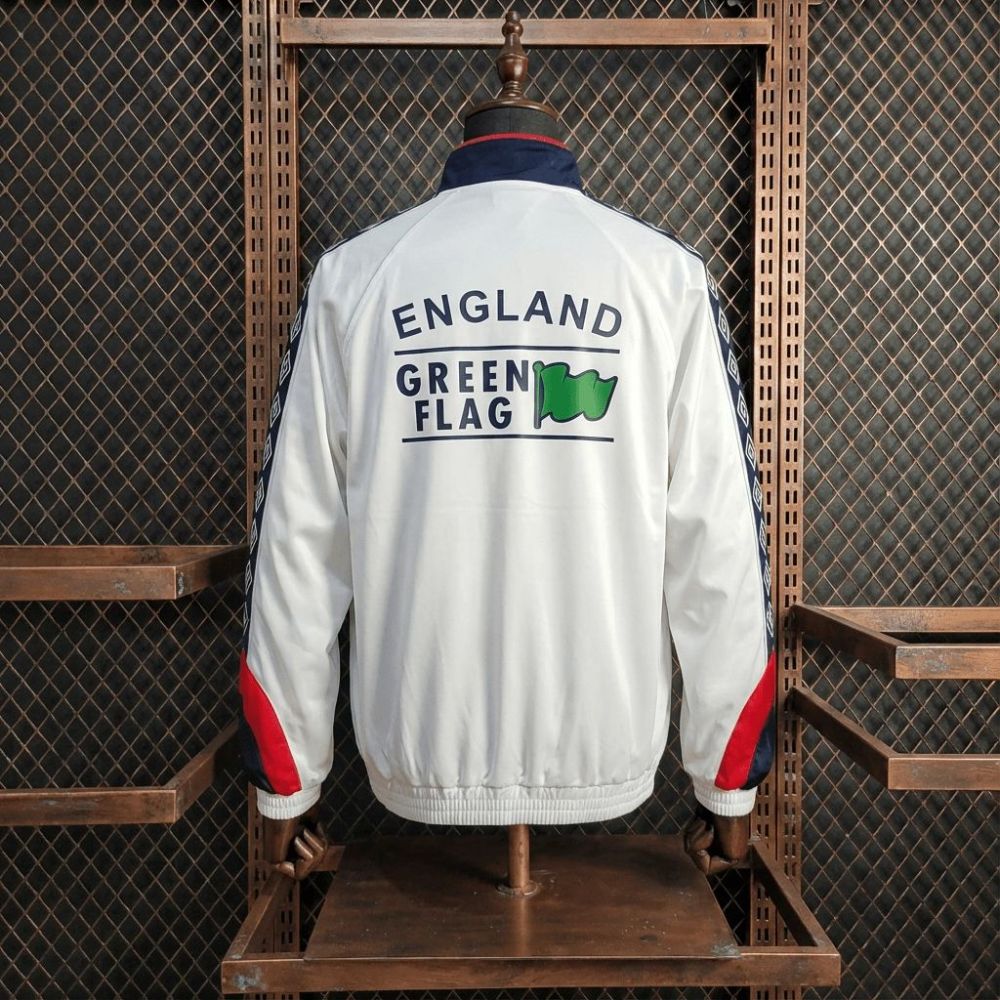 1998 Vintage Style England White Windbreaker Sport Unifom jersey Sport Unifom