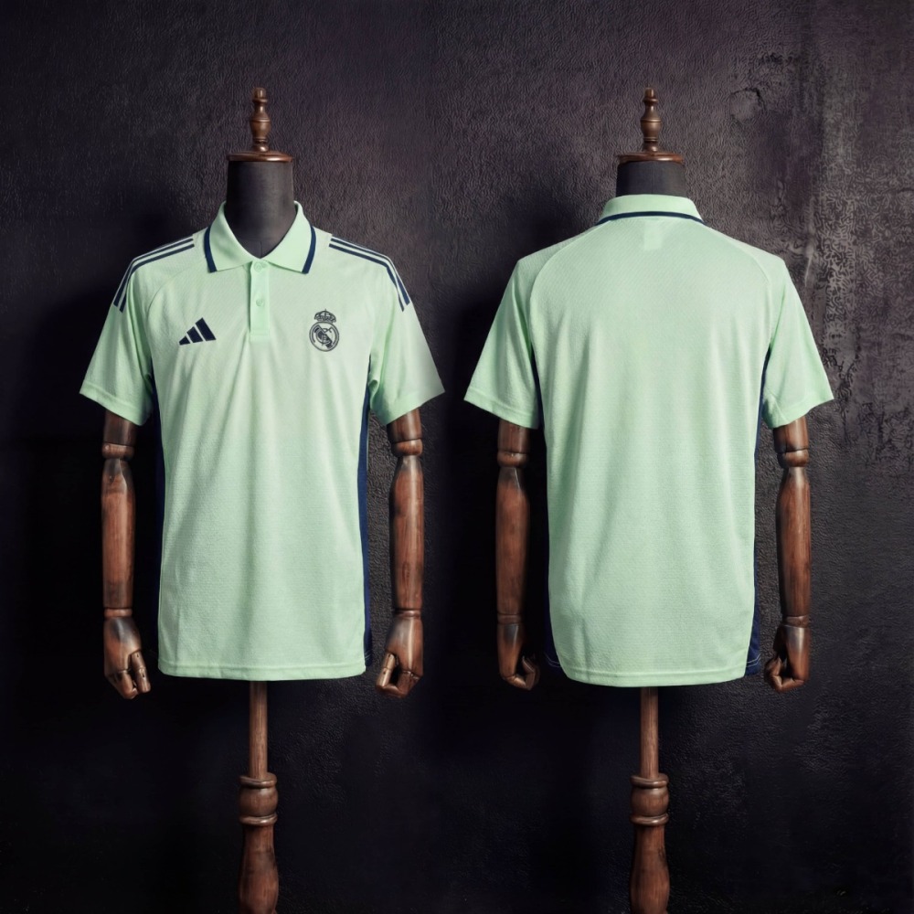 2025/26 Real Madrid Training Light Green Polo Fan version
