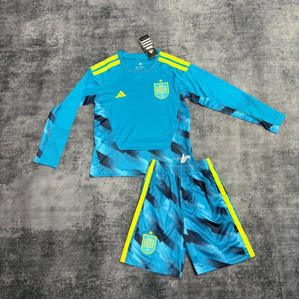 Spain 2026 World Cup Goalkeeper jersey Kid Kits 16-28