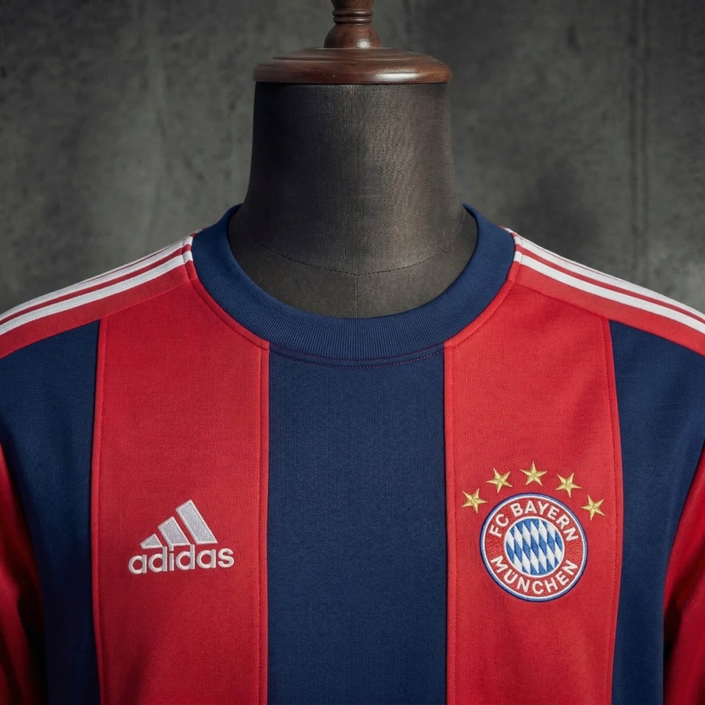 2025/26 Bayern Munich Long Sleeve Red & Cyan Sweatshirt