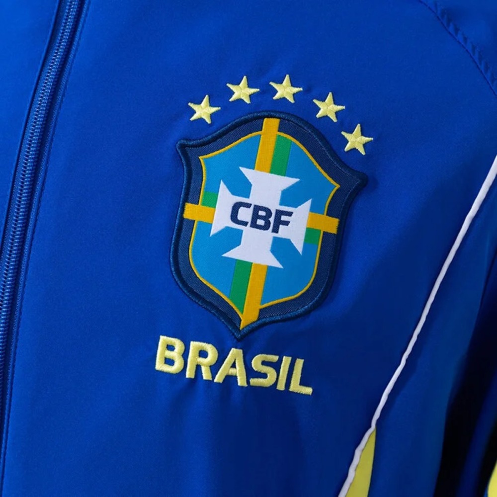 2026 Brazil Blue Windbreaker Jacket