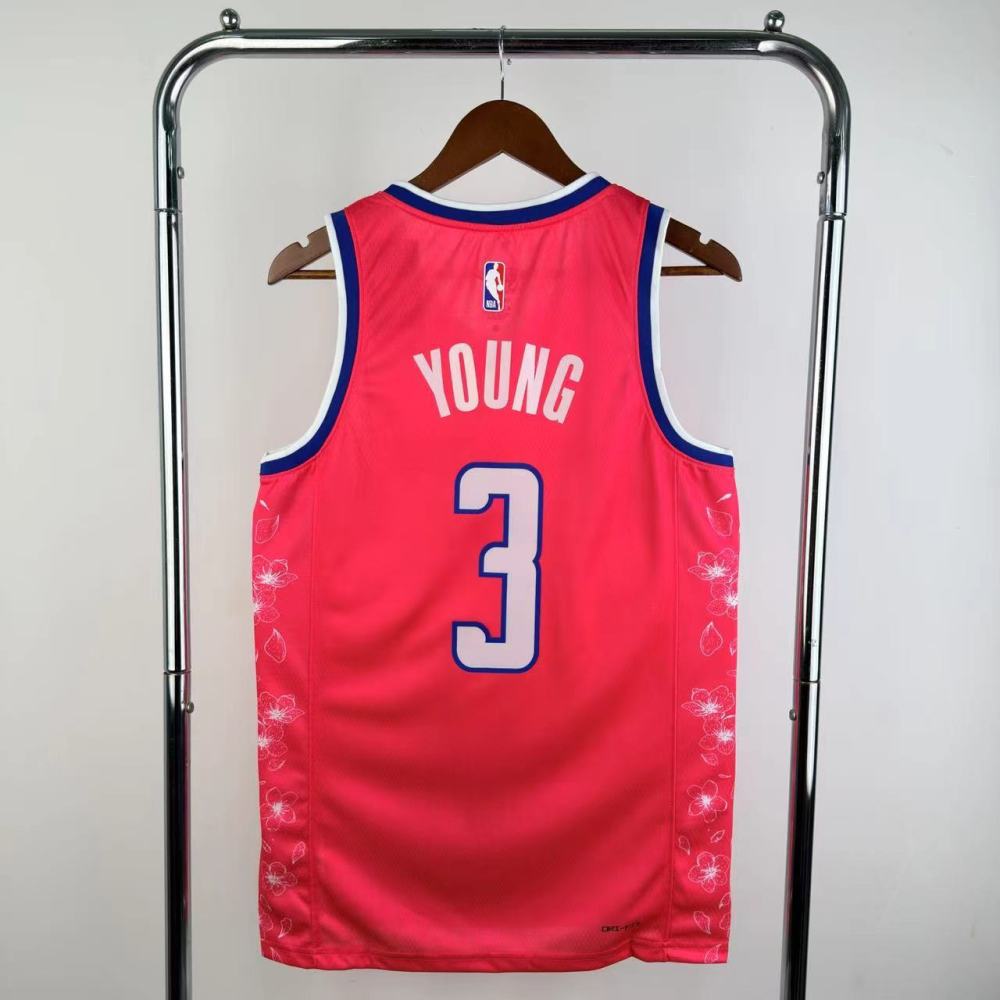 NBA Washington Wizards V-Neck Pink Jersey YOUNG#3