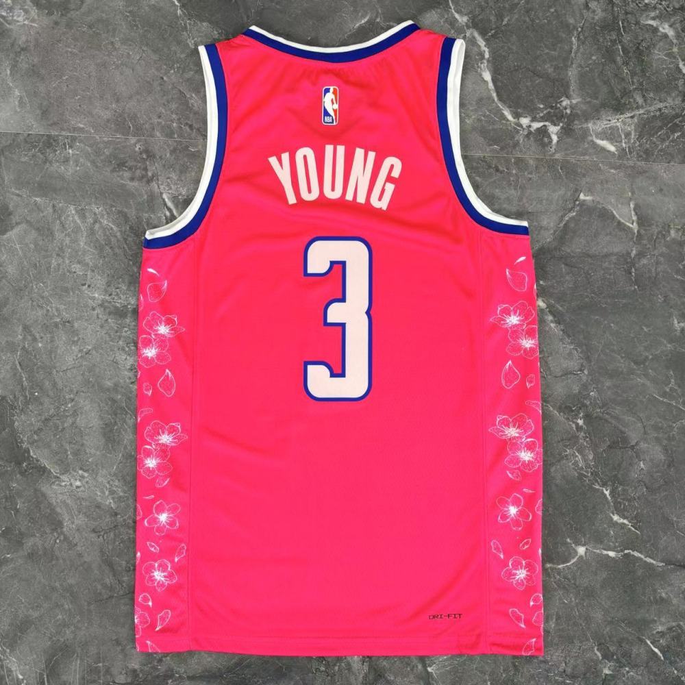 NBA Washington Wizards V-Neck Pink Jersey YOUNG#3