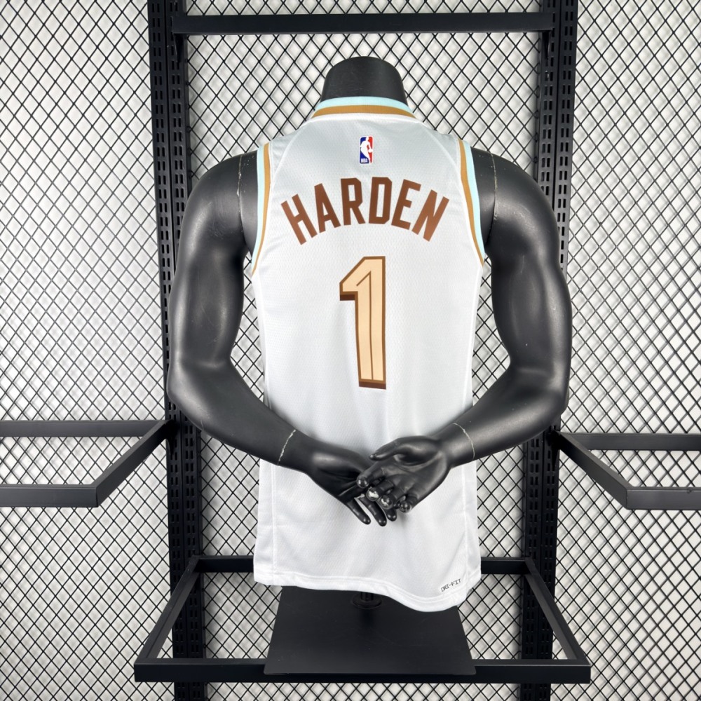 NBA Cleverland Cavaliers Round Neck White Jersey HARDEN#1