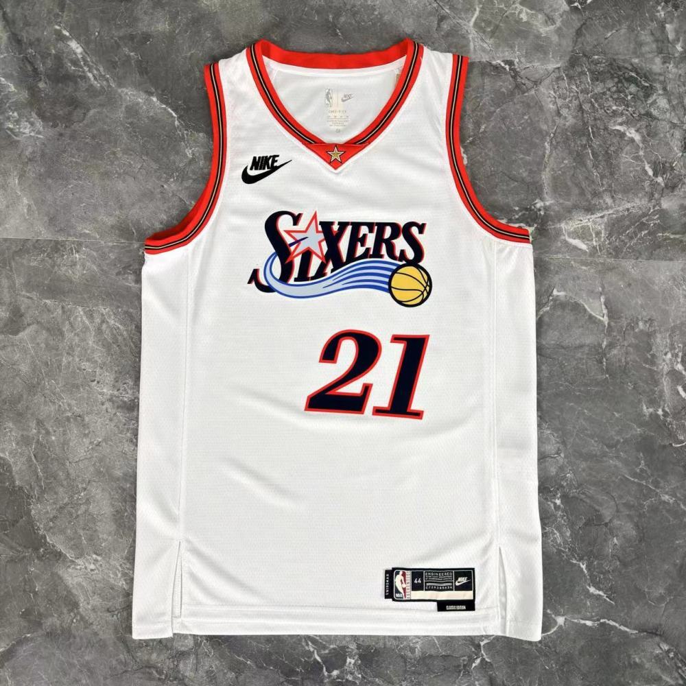 NBA Philadelphia 76ers 2026 Vintage Style White Jersey EMBIID#21