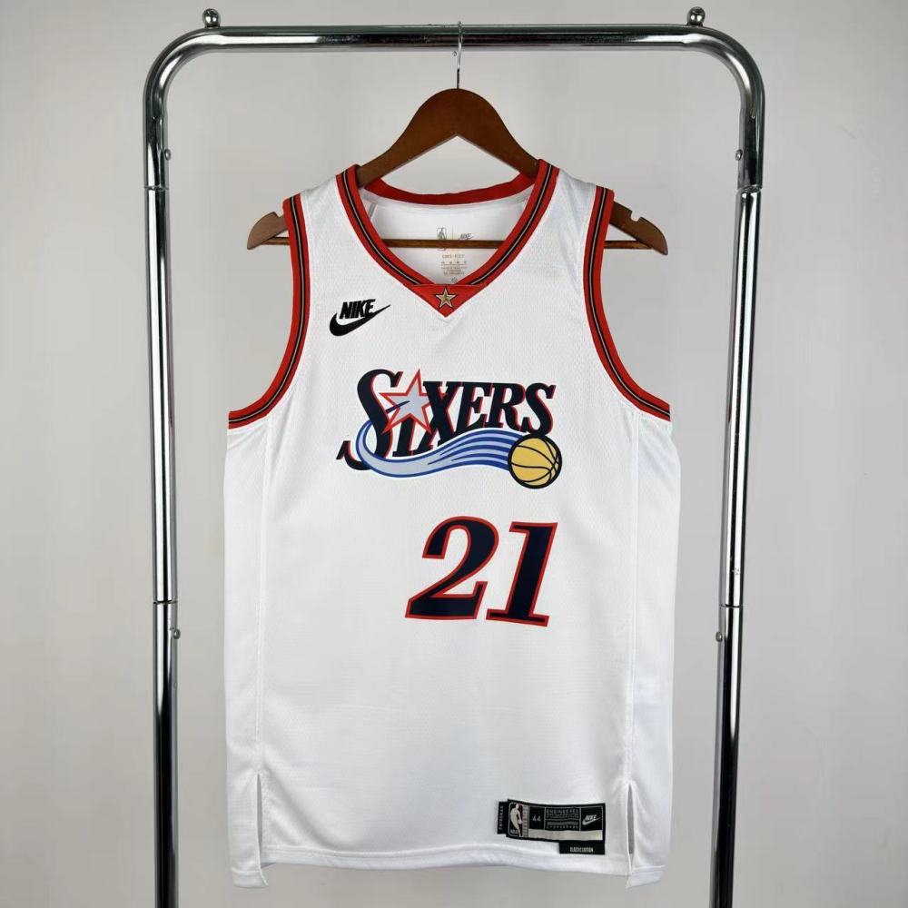 NBA Philadelphia 76ers 2026 Vintage Style White Jersey EMBIID#21