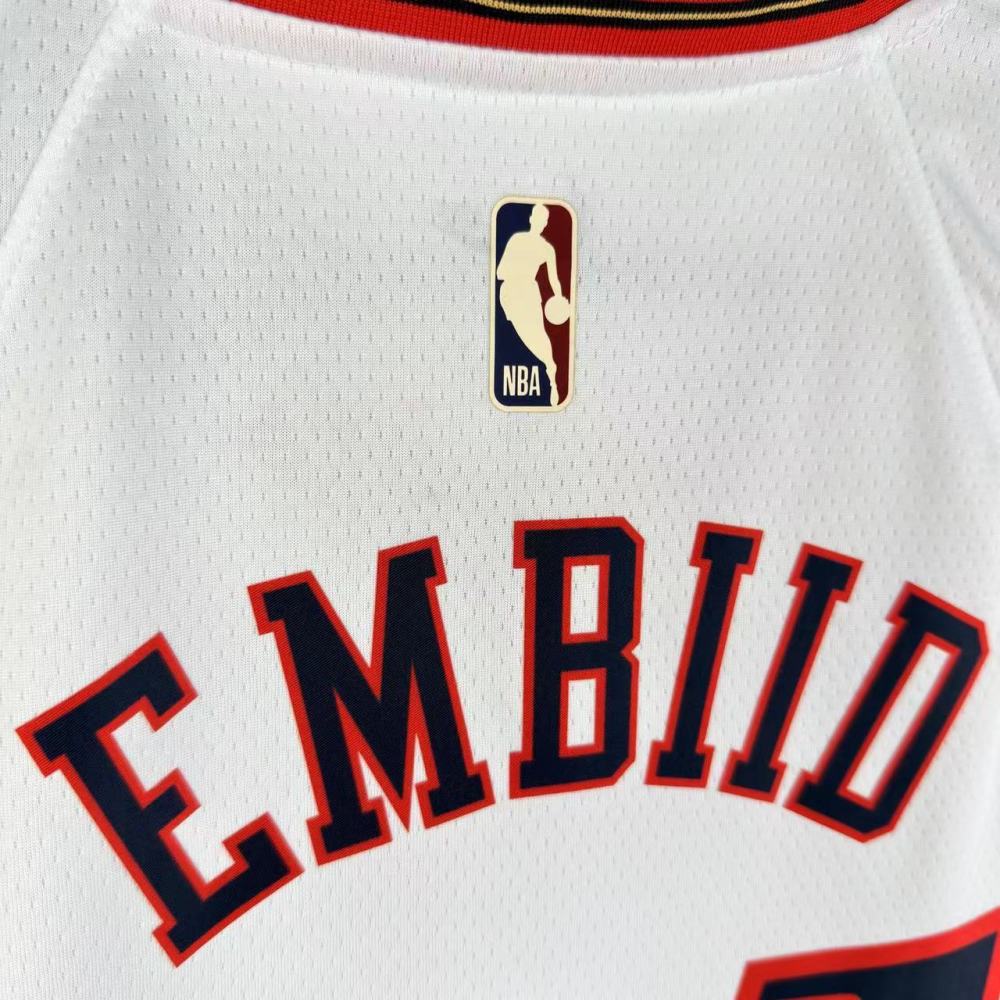 NBA Philadelphia 76ers 2026 Vintage Style White Jersey EMBIID#21