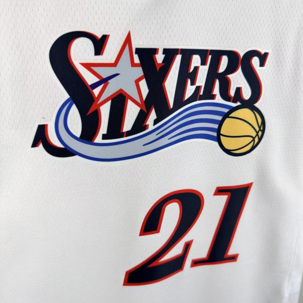 NBA Philadelphia 76ers 2026 Vintage Style White Jersey EMBIID#21