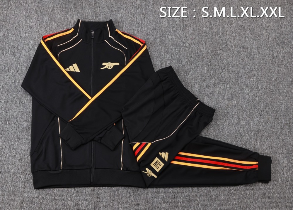 2026 Arsenal Black Jacket Training Suit Set