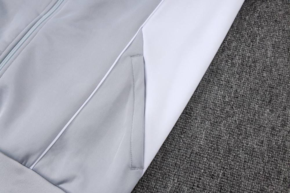 2026 Real Madrid Grey Jacket Training Suit Set