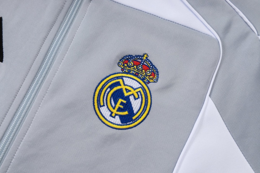 2026 Real Madrid Grey Jacket Training Suit Set