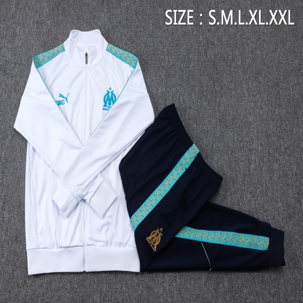 2026 Marseilles White Jacket Training Suit Set