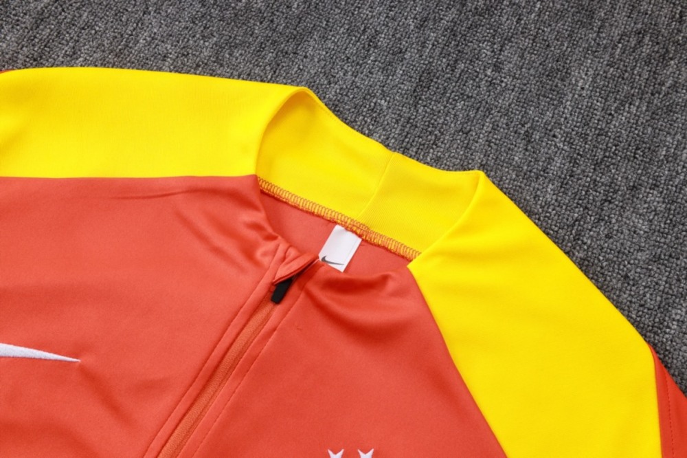 202526 Brazil Orange Long-sleeved half-pull training kit Football team kit