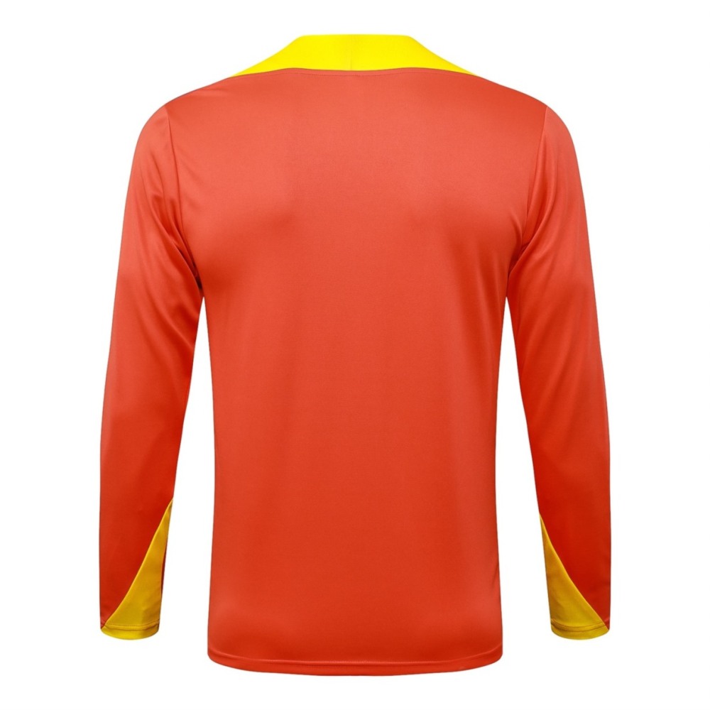 202526 Brazil Orange Long-sleeved half-pull training kit Football team kit