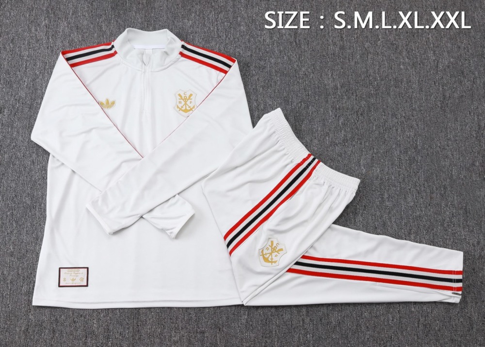 202526 Flamengo Light gray Long-sleeved half-pull training kit Football team kit
