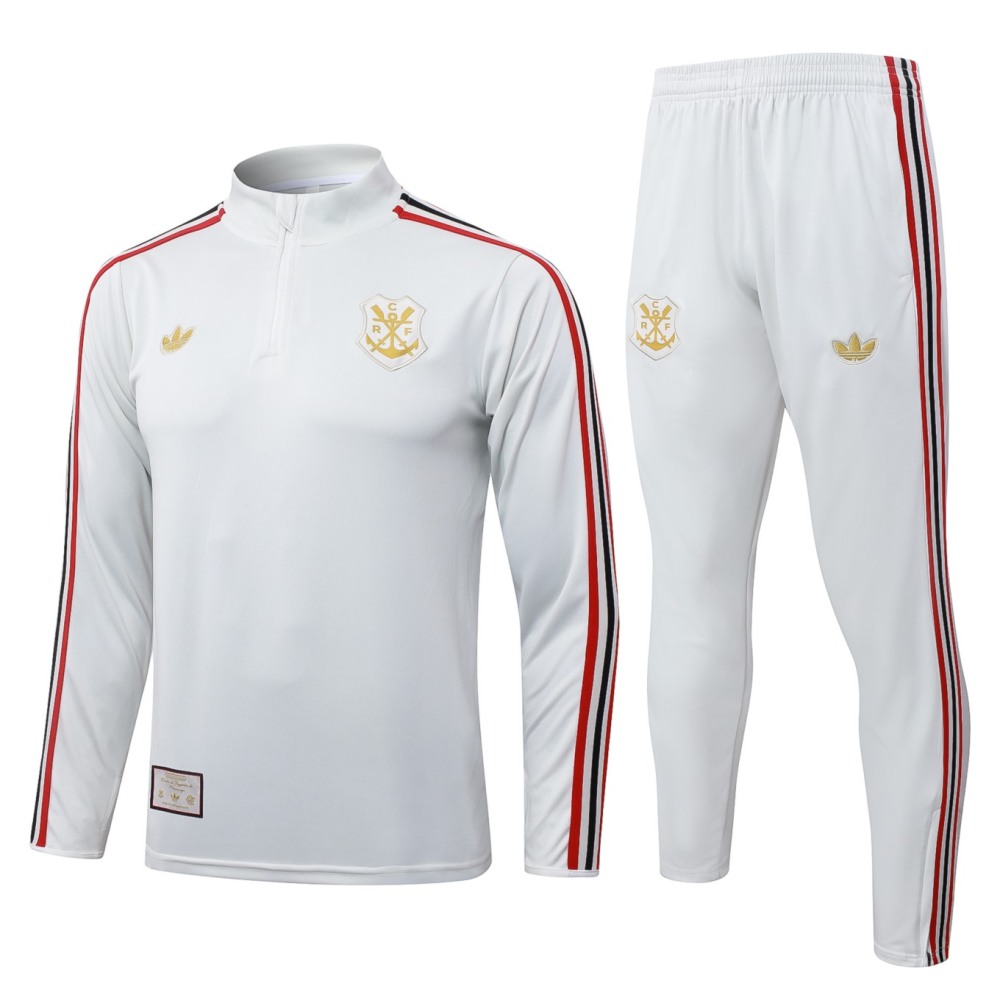 202526 Flamengo Light gray Long-sleeved half-pull training kit Football team kit