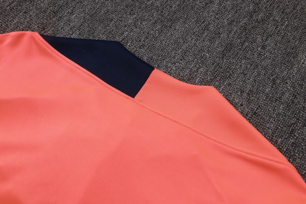 202526 Barcelona Orange Long-sleeved half-pull training kit Football team kit