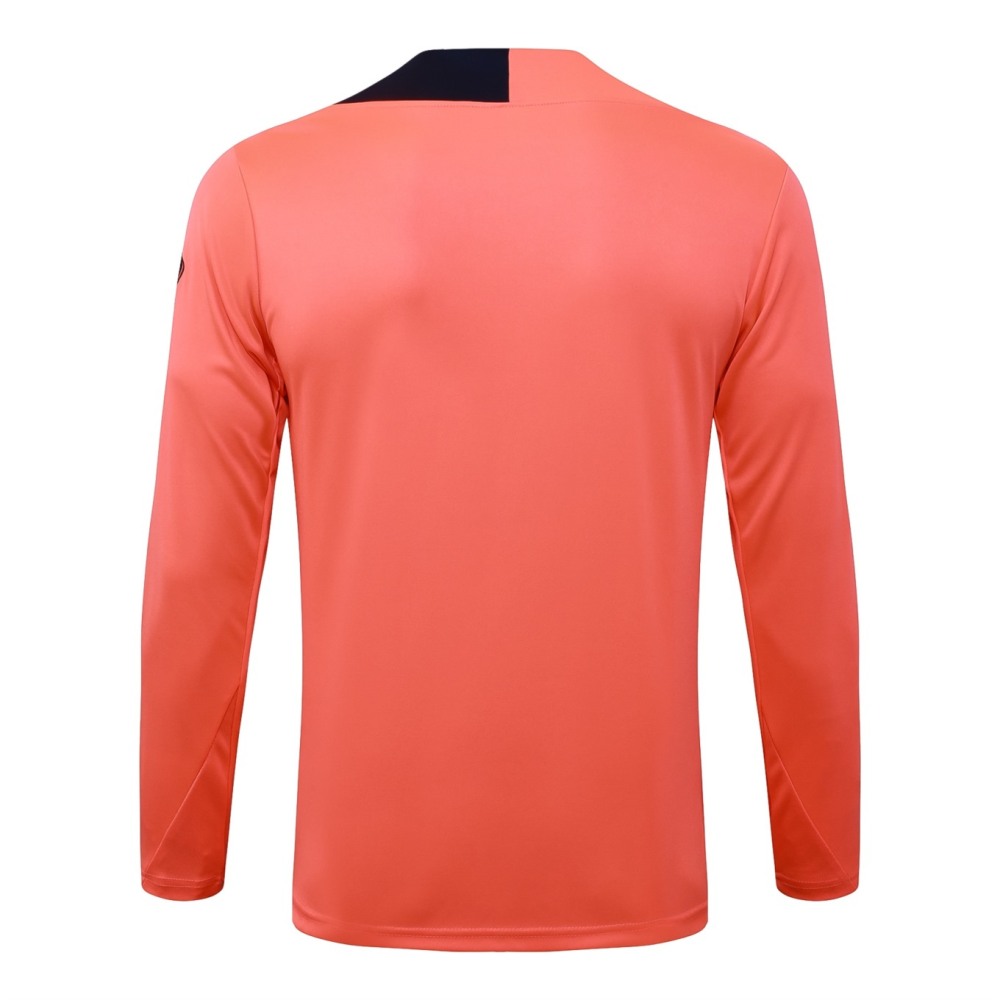 202526 Barcelona Orange Long-sleeved half-pull training kit Football team kit