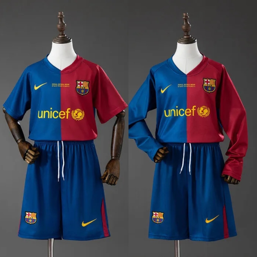 Retro Barcelona 2008/09 Home UCL Version Kid Kits
