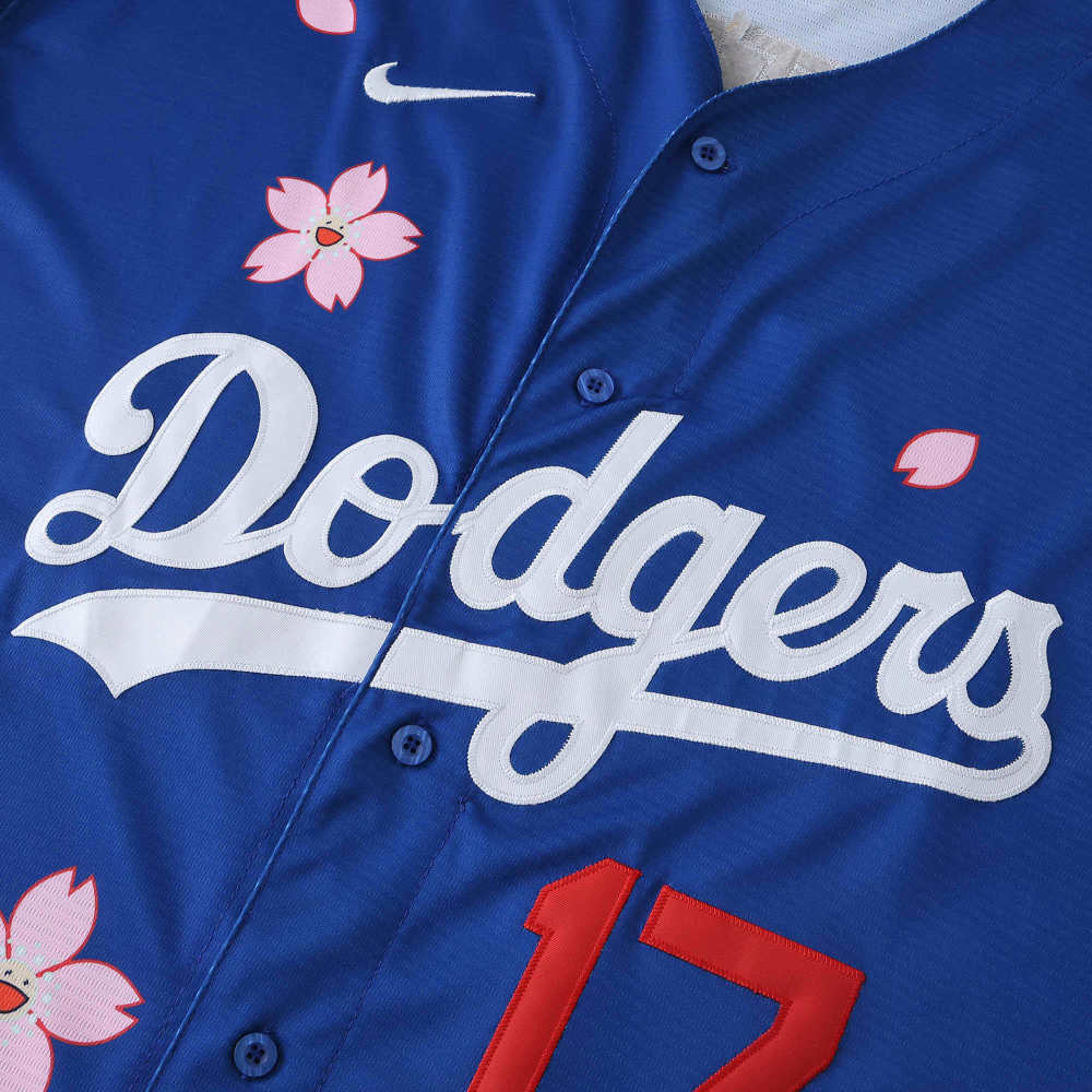MLB LosAngeles Dodgers Blue Jesrey Flower Edition OHTANI #17