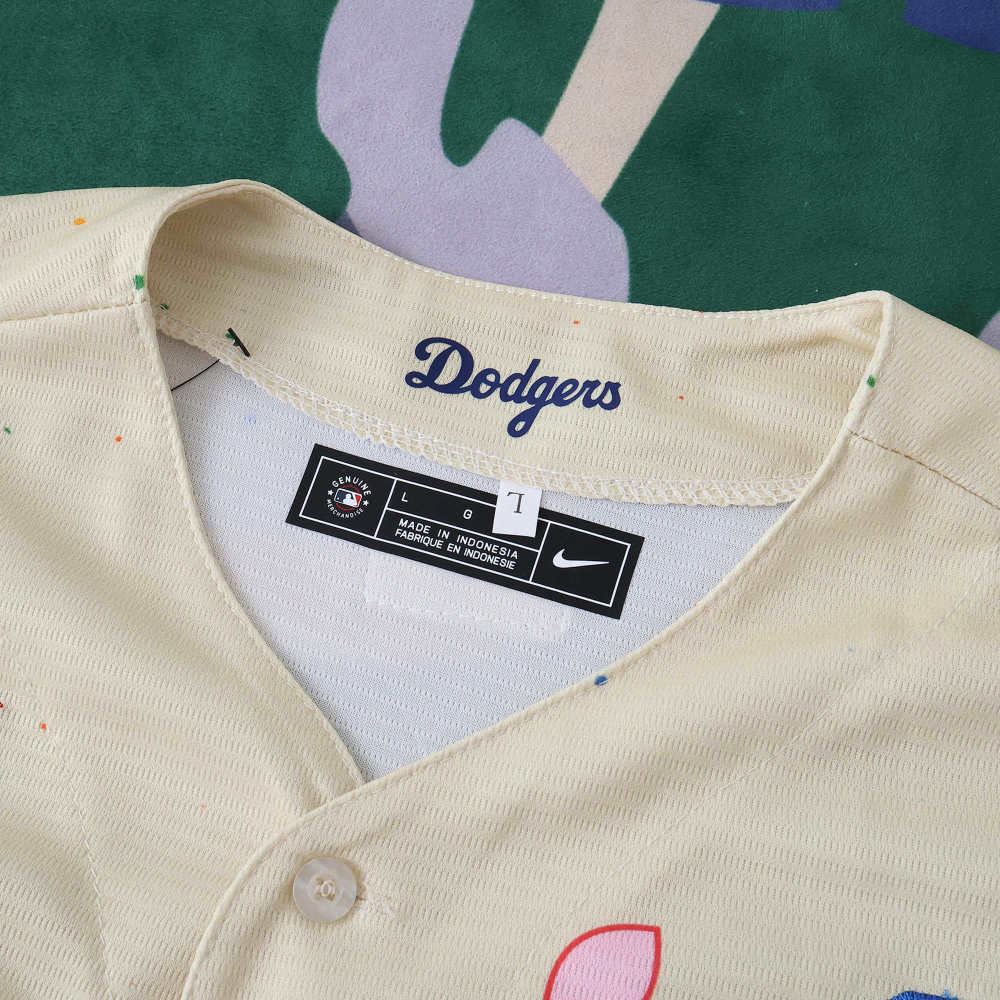 MLB LosAngeles Dodgers Beige Jesrey Flower Edition OHTANI #17